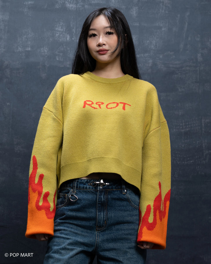 Cropped Flame Sweater