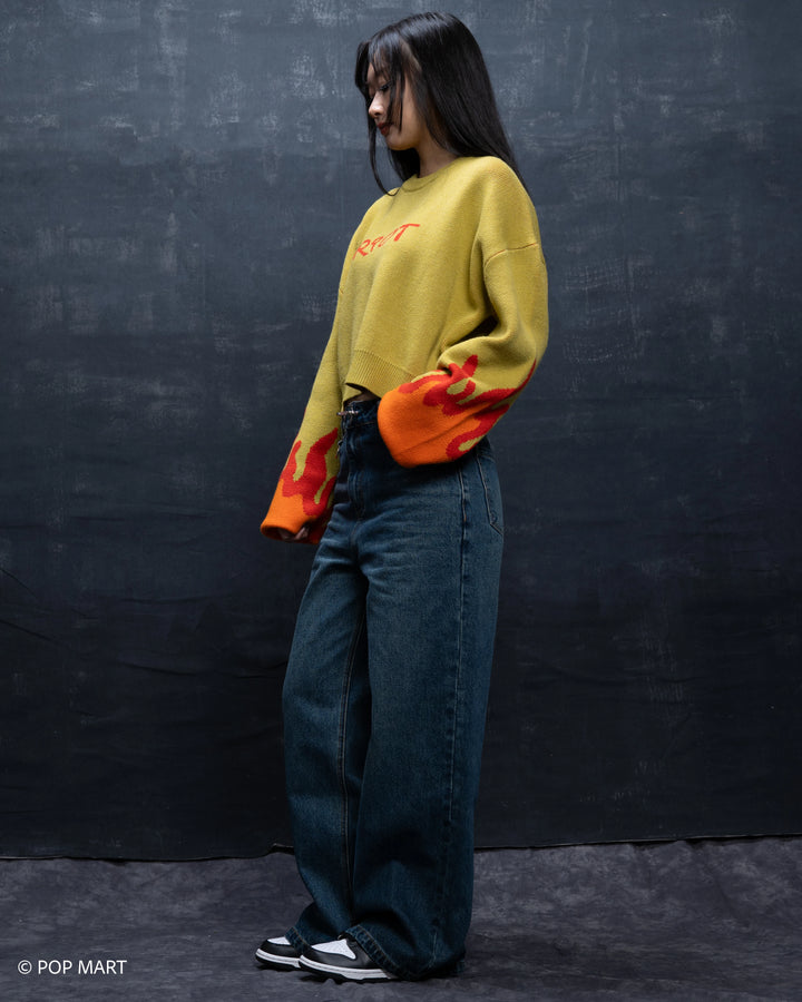 Cropped Flame Sweater