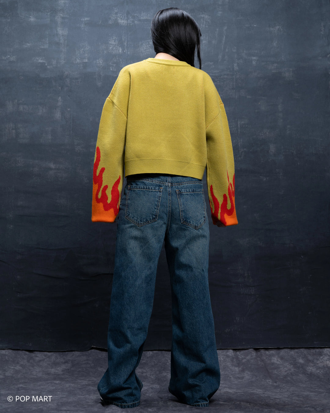 Cropped Flame Sweater
