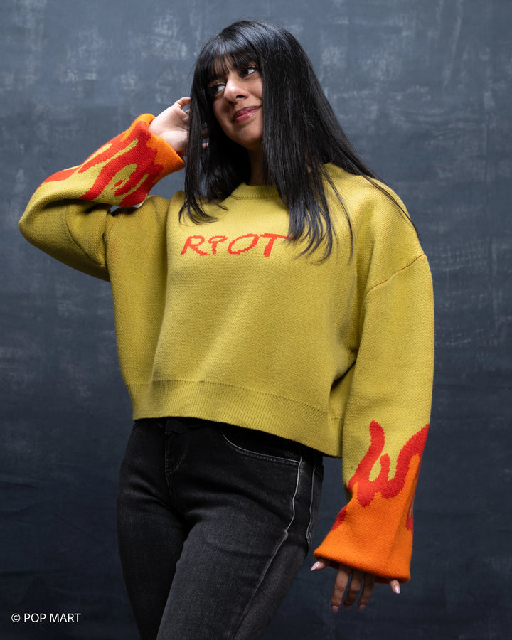 Cropped Flame Sweater