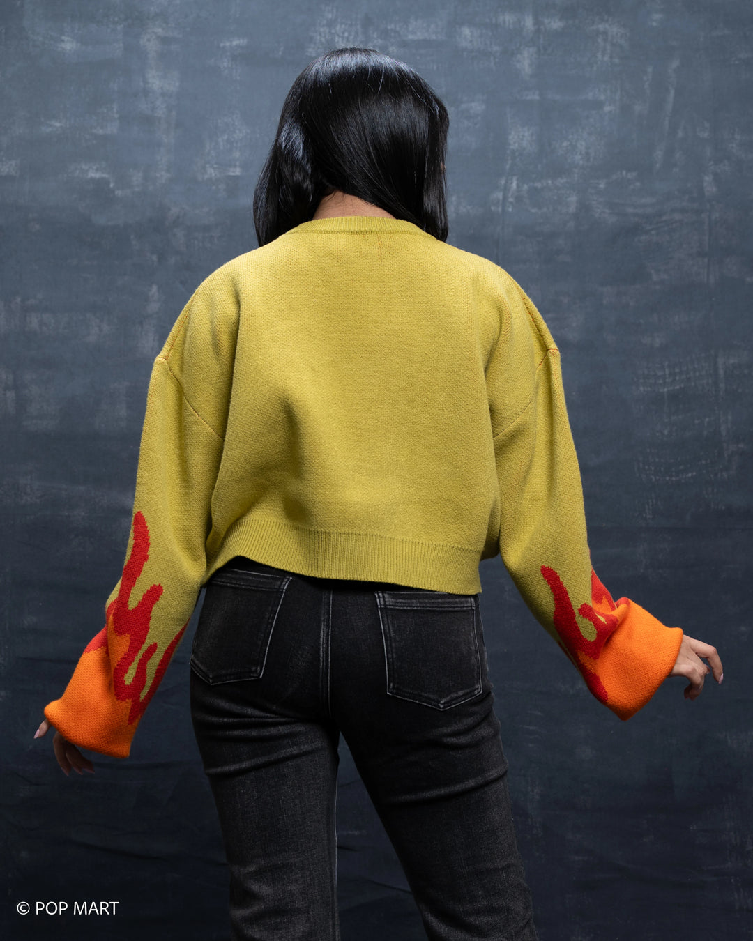 Cropped Flame Sweater