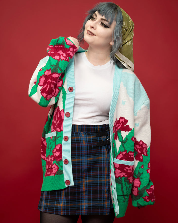 Carnation Flower Cardigan