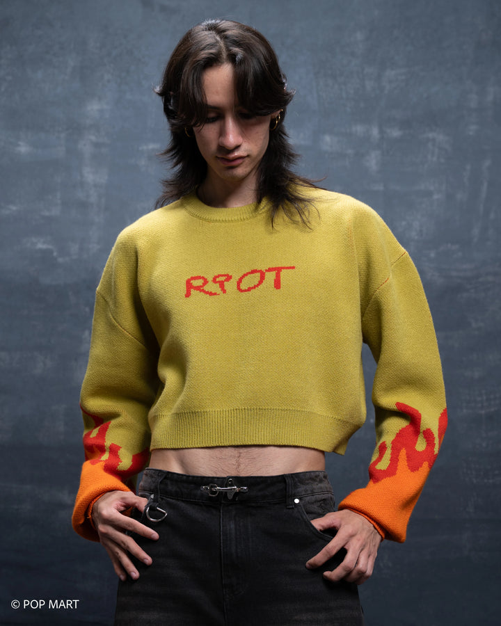 Cropped Flame Sweater