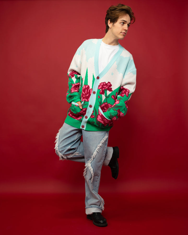 Carnation Flower Cardigan