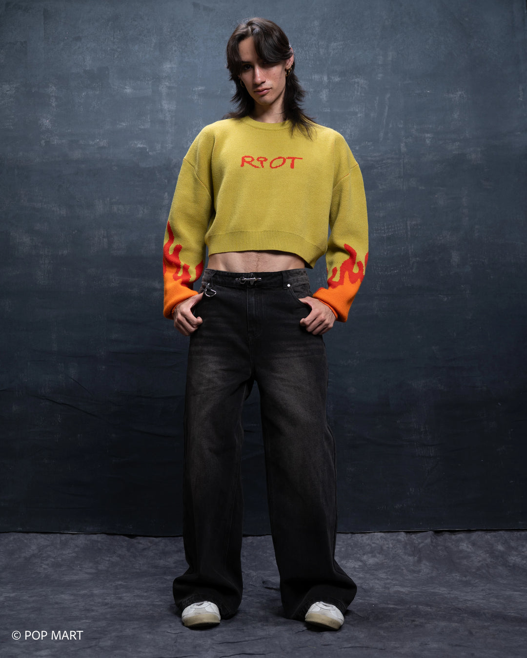 Cropped Flame Sweater