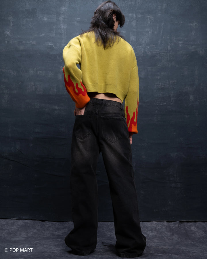 Cropped Flame Sweater