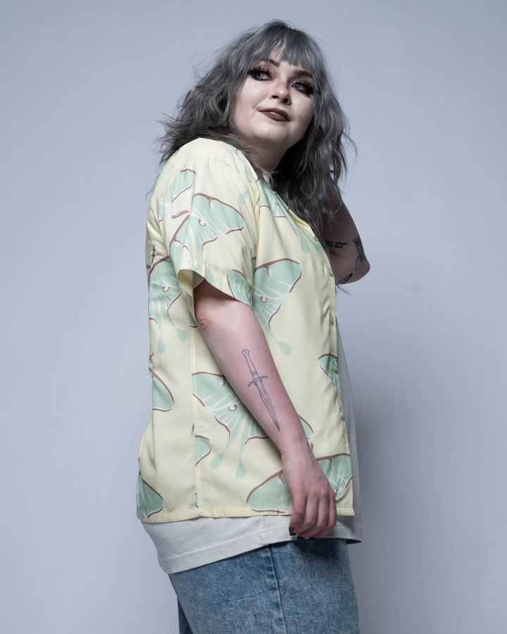 Luna Moth Button Up