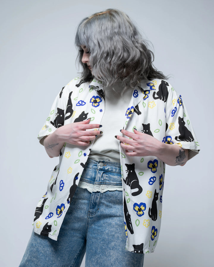 Meowin' Around Button Up