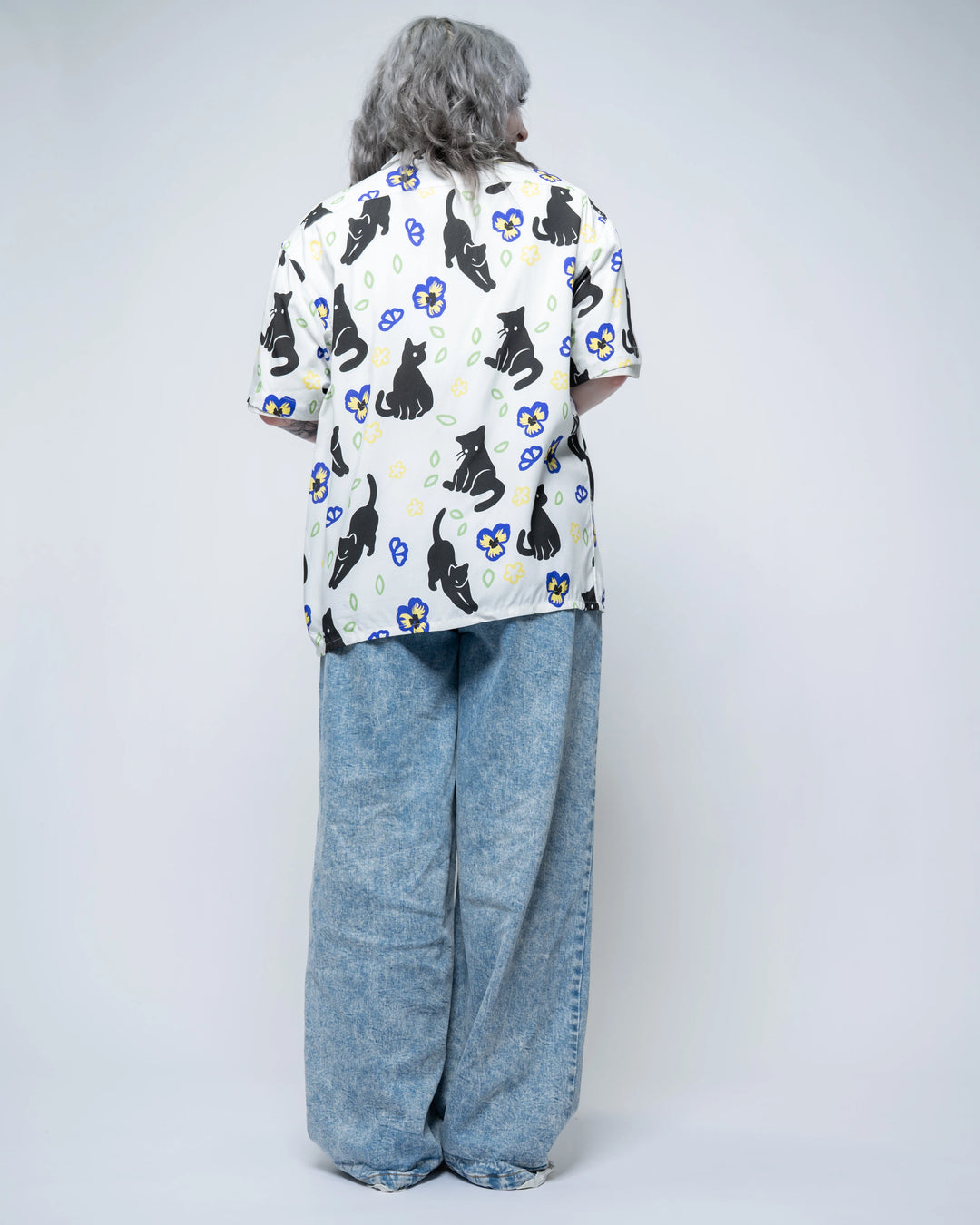 Meowin' Around Button Up