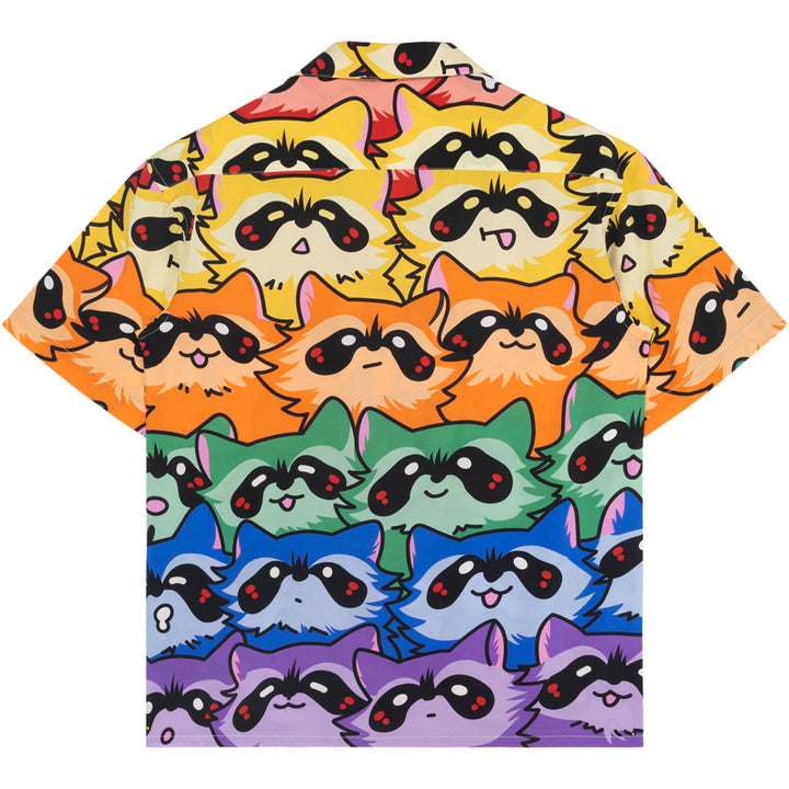 Rainbow Raccoon Button Up