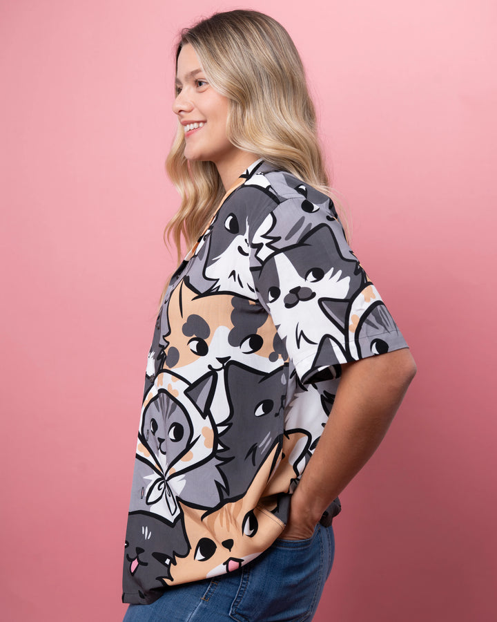 Are You Kitten Me Button Up