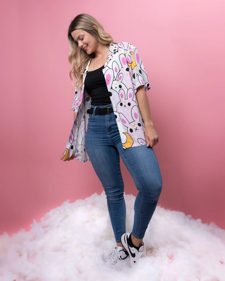 Moon Bunny Button Up