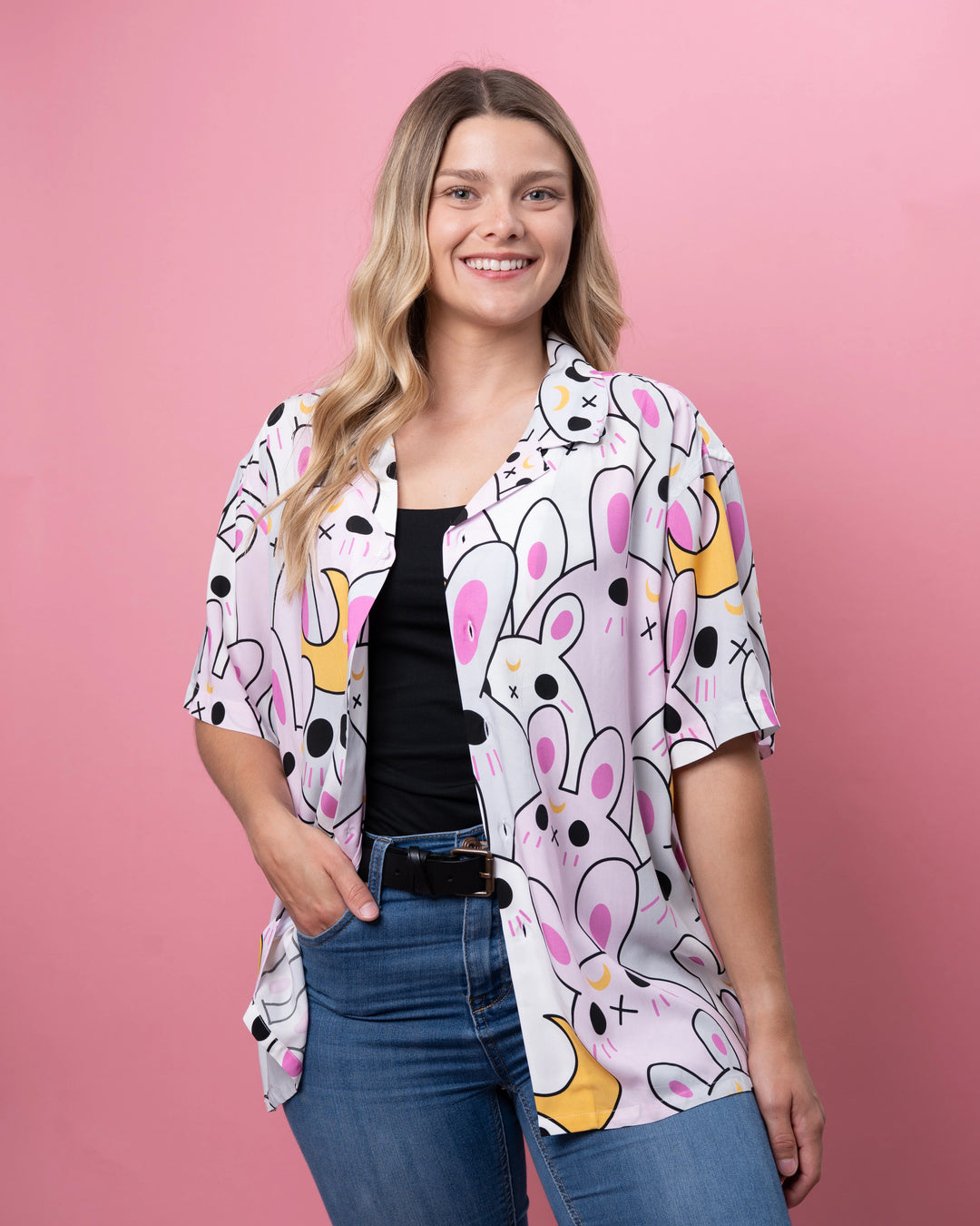 Moon Bunny Button Up