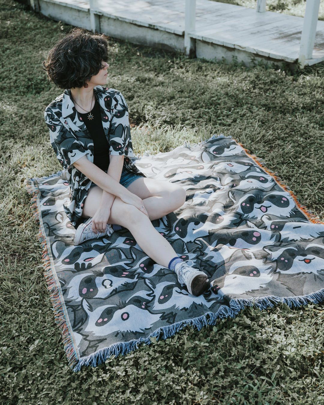 Nice Racc-oon Button Up