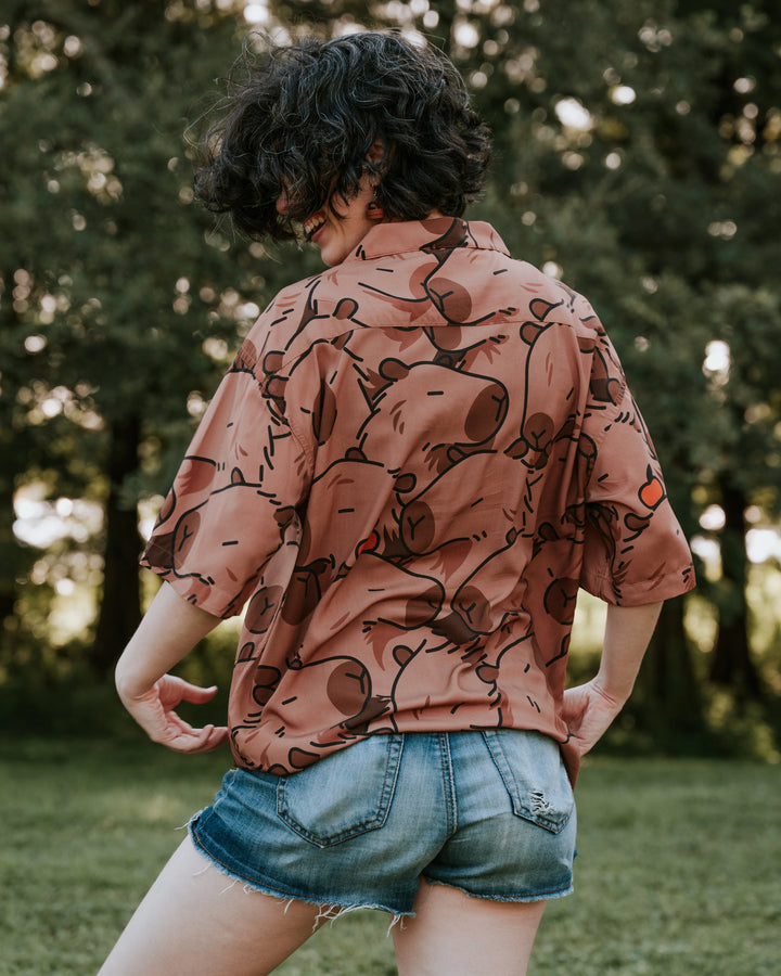 Capybara With Me Button Up