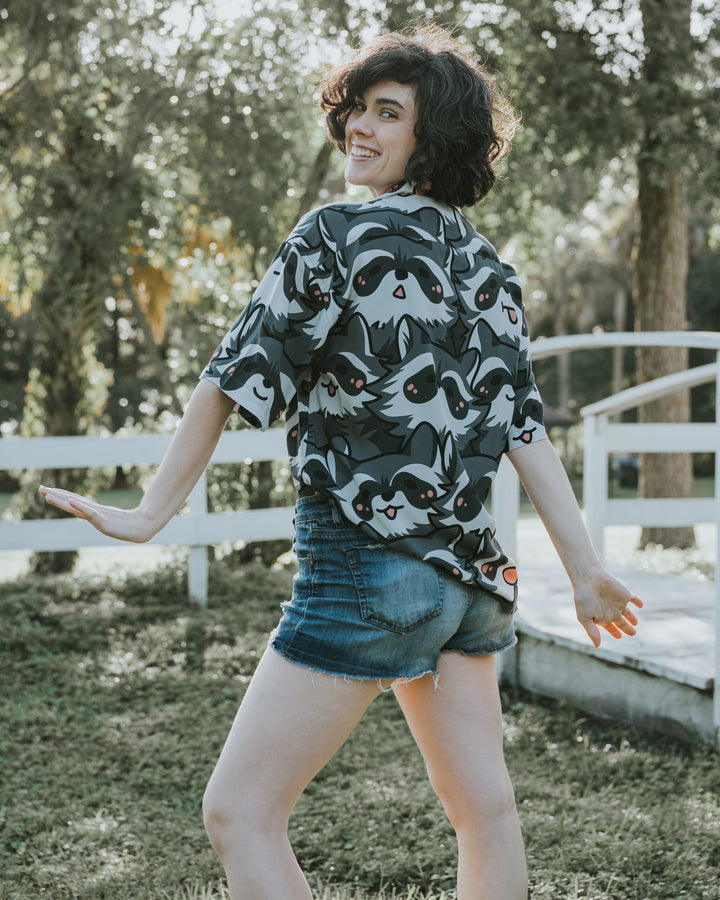 Nice Racc-oon Button Up