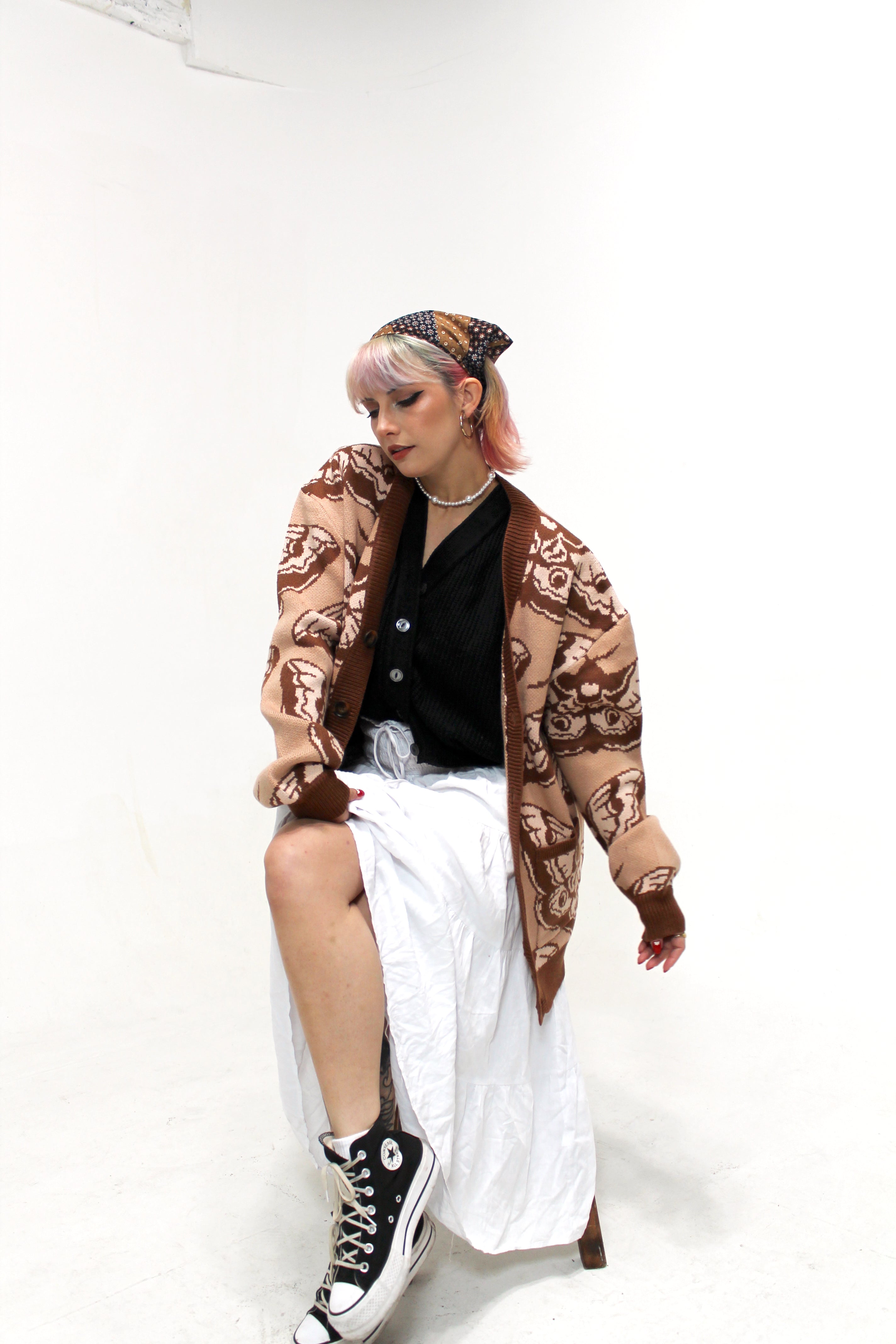 Giant Peacock Moth Cardigan – Steady Hands