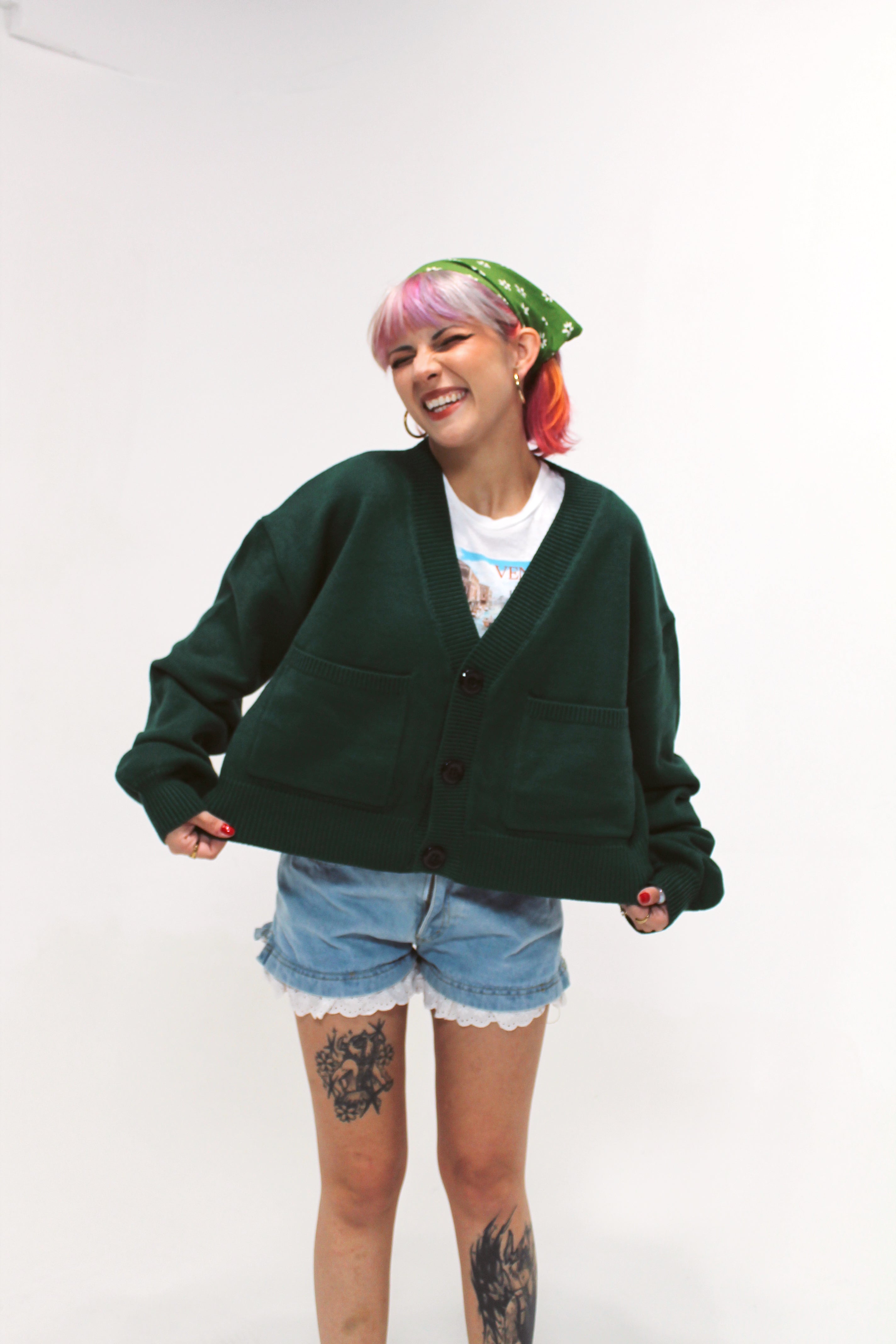 Cropped Touch Grass Cardigan – Steady Hands