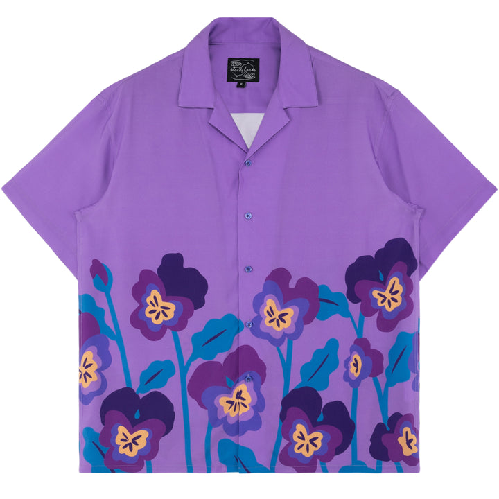 Violet Flower Button Up