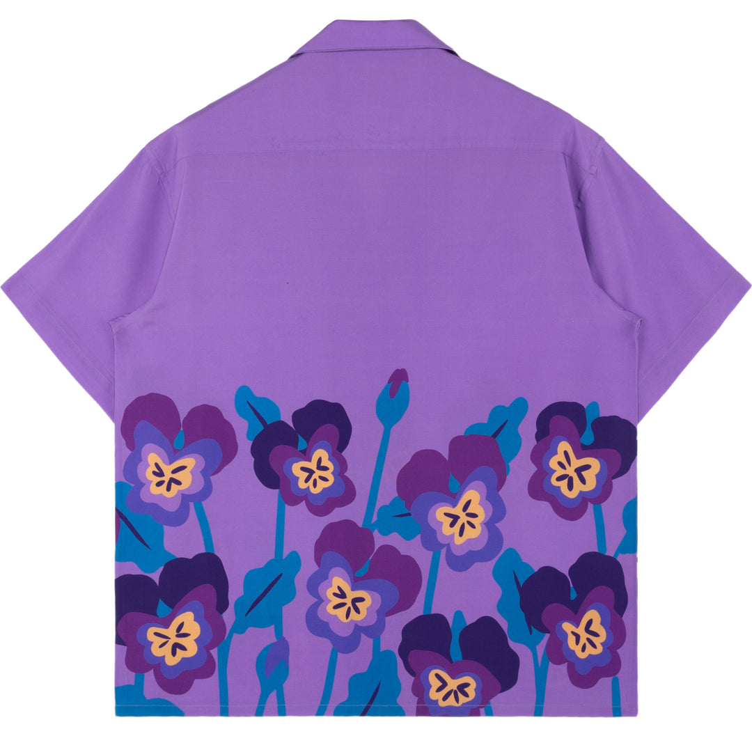 Violet Flower Button Up