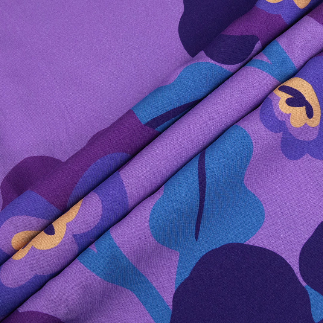 Violet Flower Button Up