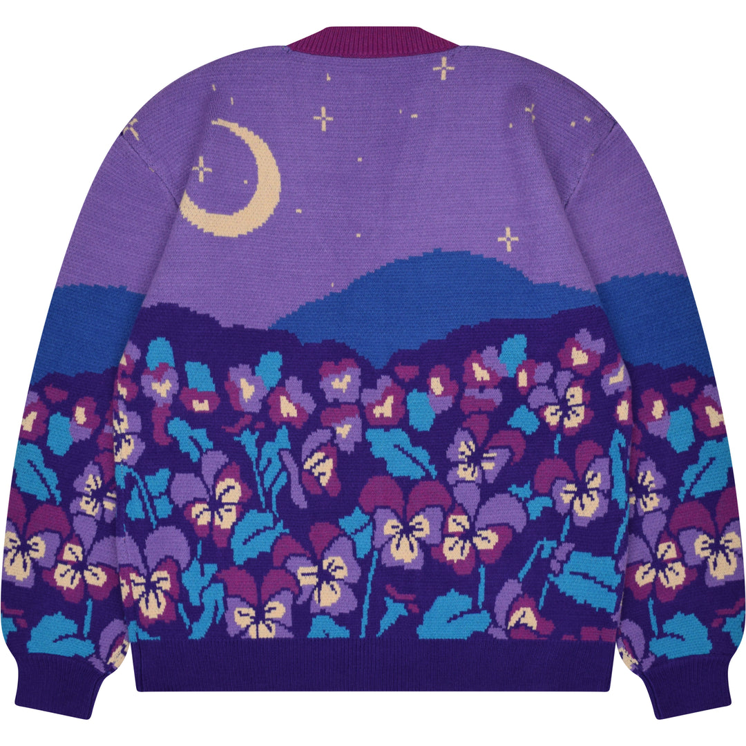 Violet Flower Cardigan