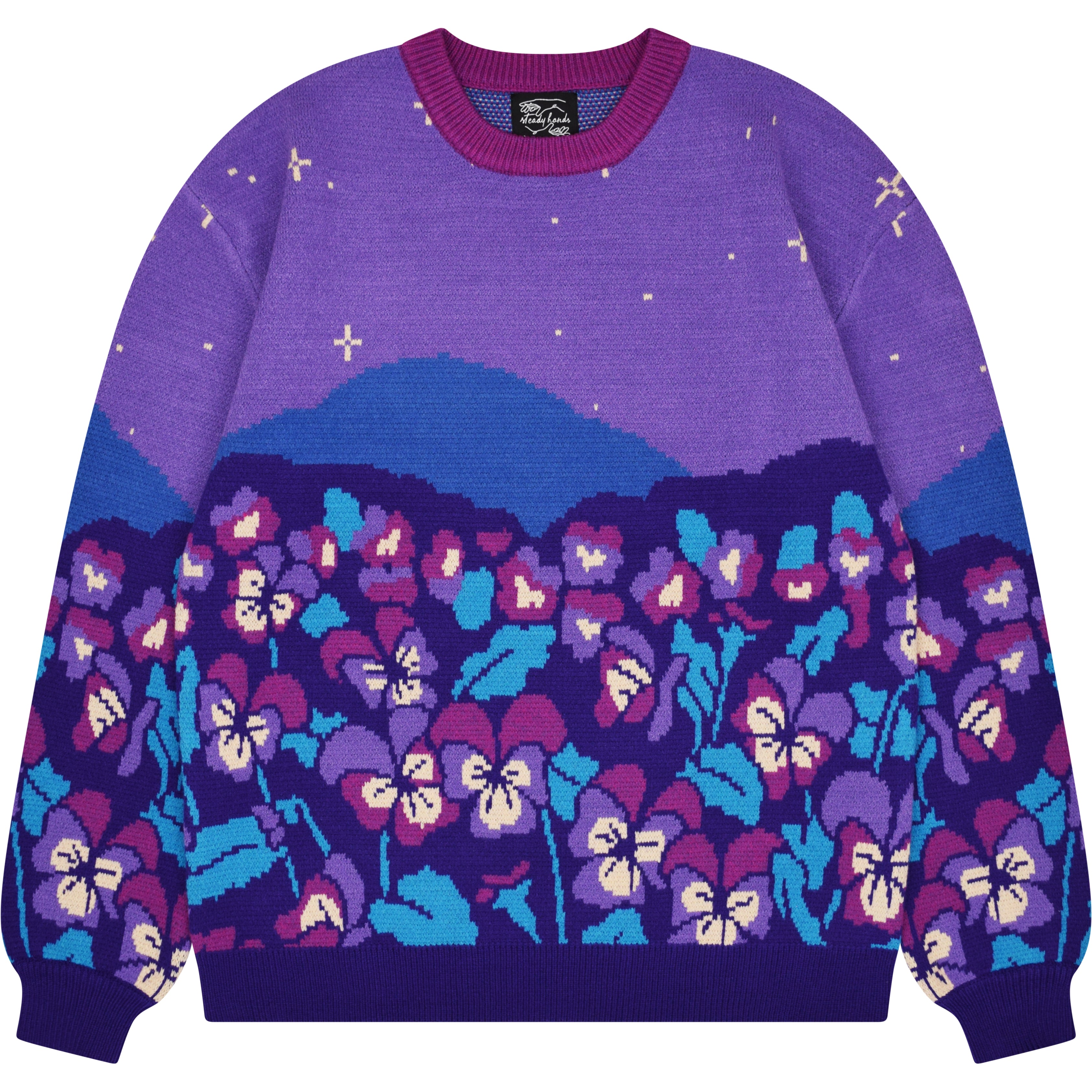 Violet Flower Sweater – Steady Hands