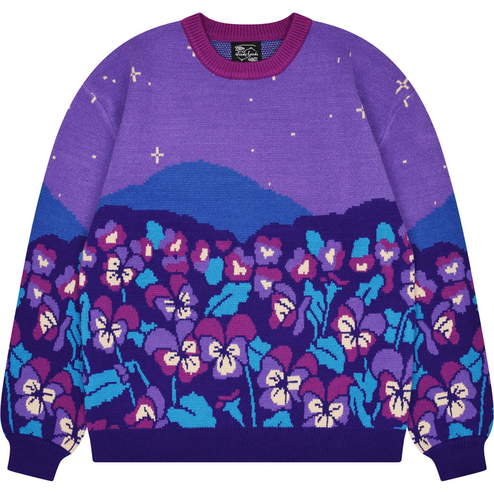 Violet Flower Sweater