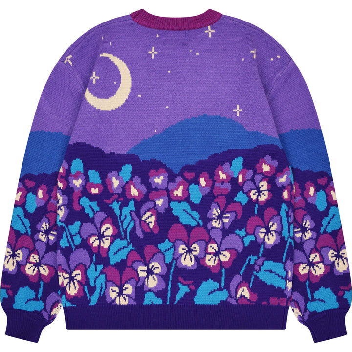 Violet Flower Sweater