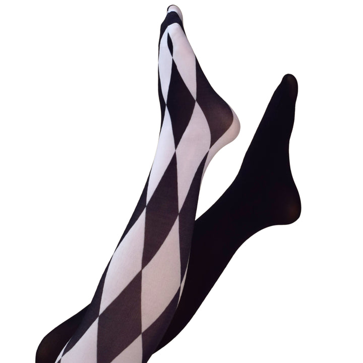 White Harlequin Tights