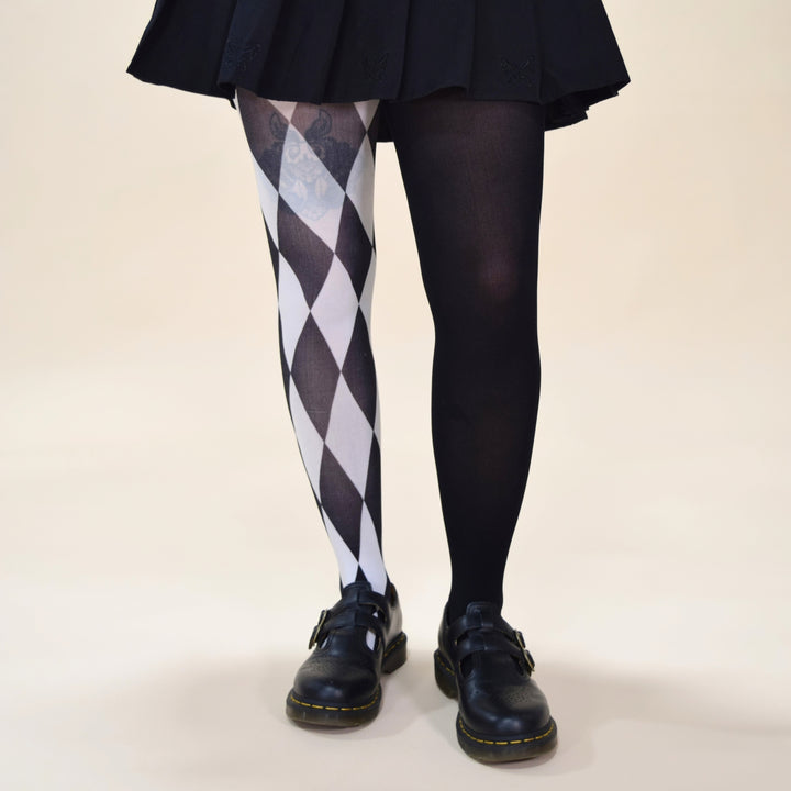 White Harlequin Tights