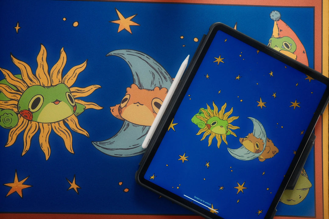 Celestial Frog and Toad Desk Mat