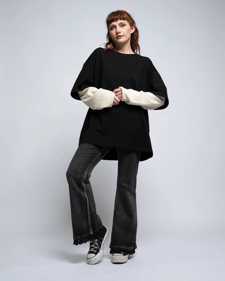 Layered Waffle Knit Long Sleeve