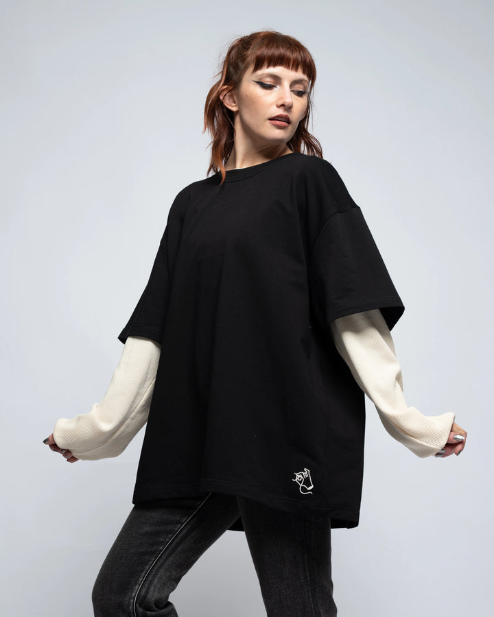 Layered Waffle Knit Long Sleeve