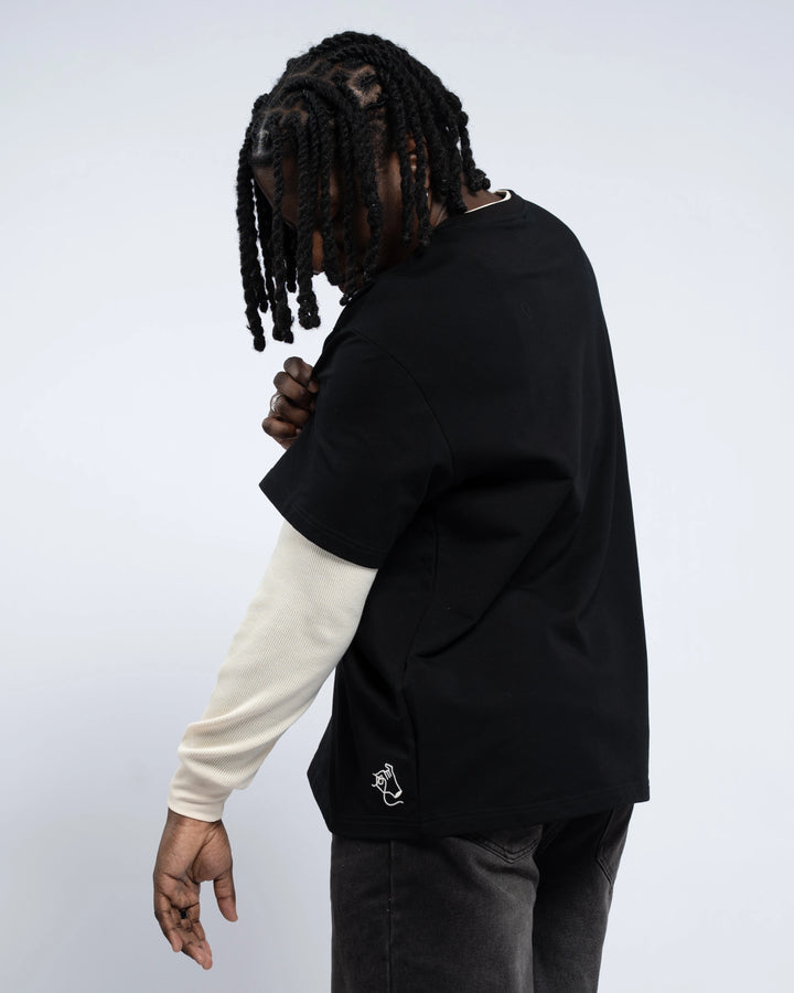 Layered Waffle Knit Long Sleeve