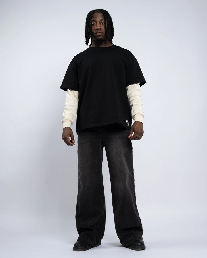 Layered Waffle Knit Long Sleeve