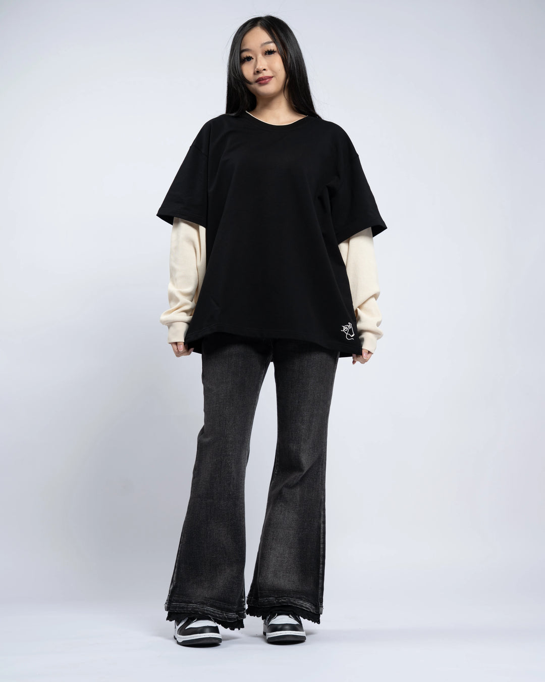 Layered Waffle Knit Long Sleeve