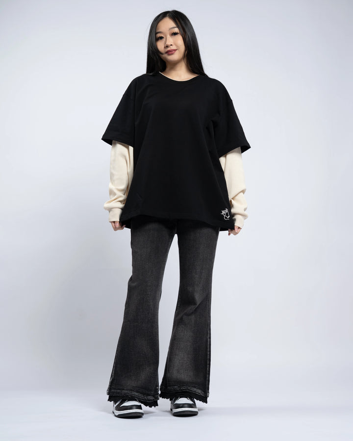 Layered Waffle Knit Long Sleeve