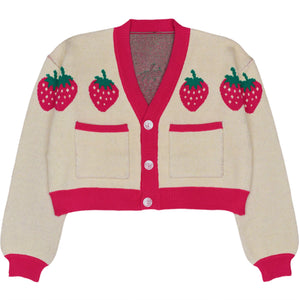 Cropped Strawberry Cardigan