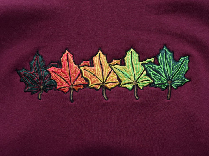 Burgundy Fall Leaves Hoodie