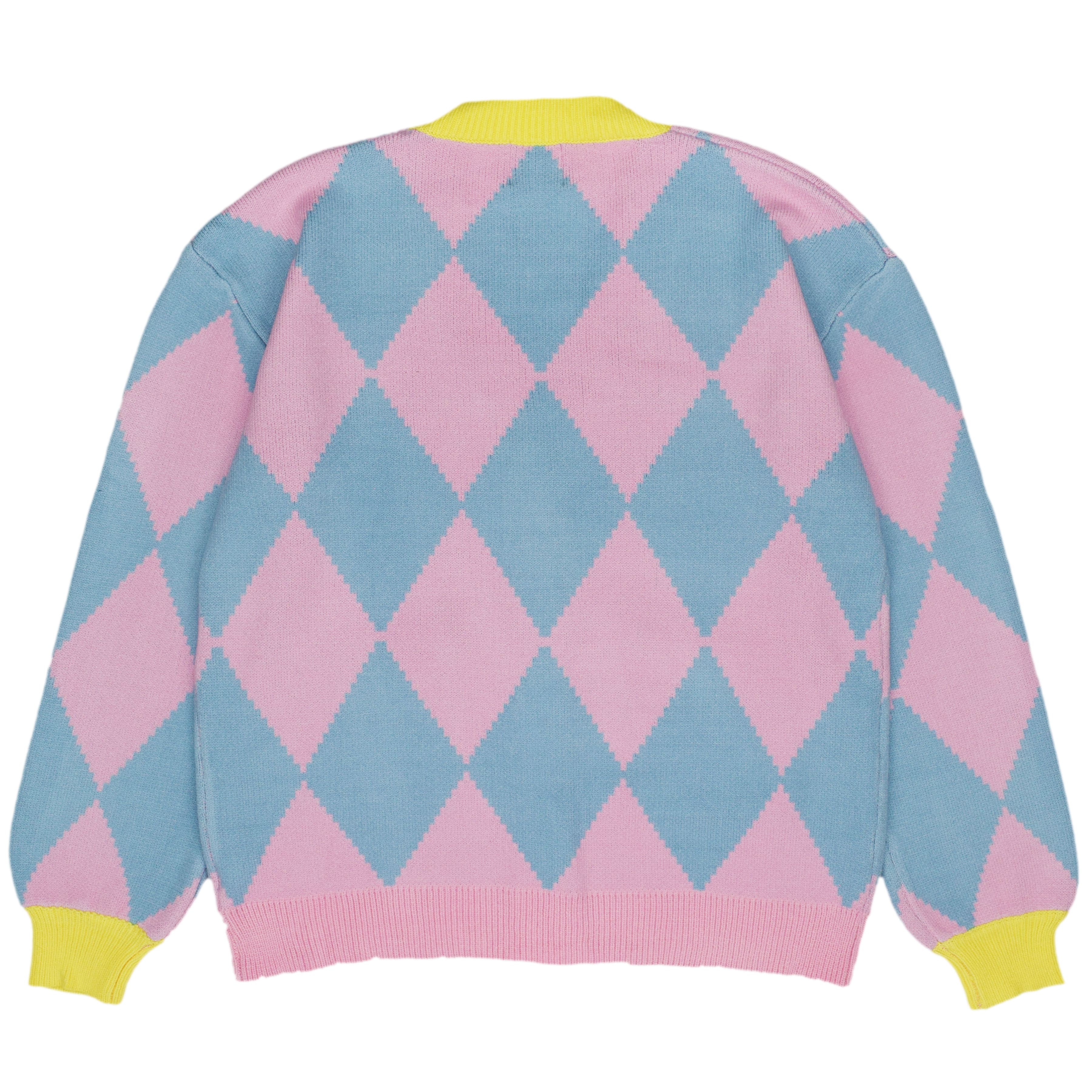 Blue and Pink Argyle Cardigan – Steady Hands