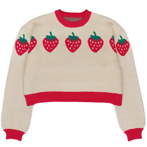 Cropped Strawberry Sweater
